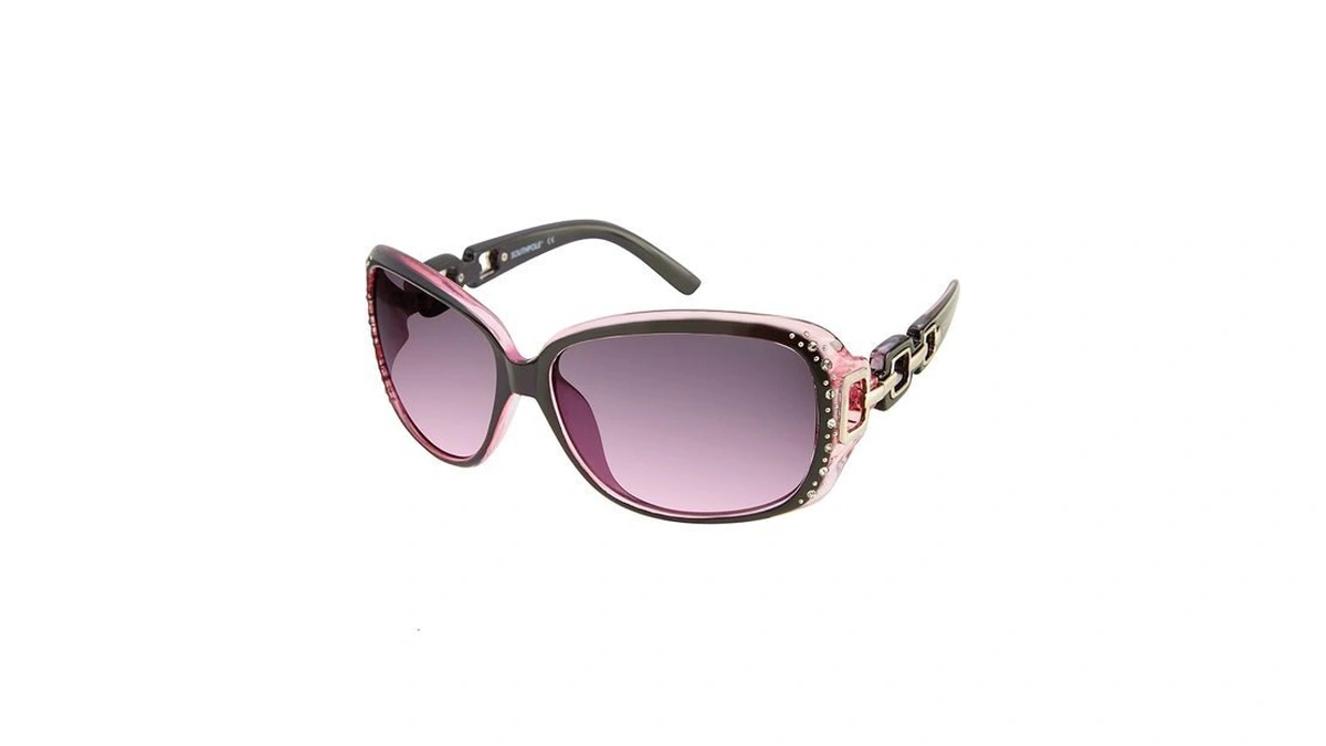 Southpole 1017sp Stylish Rhinestone Uv Protective Rectangular Sunglasses For Women.
