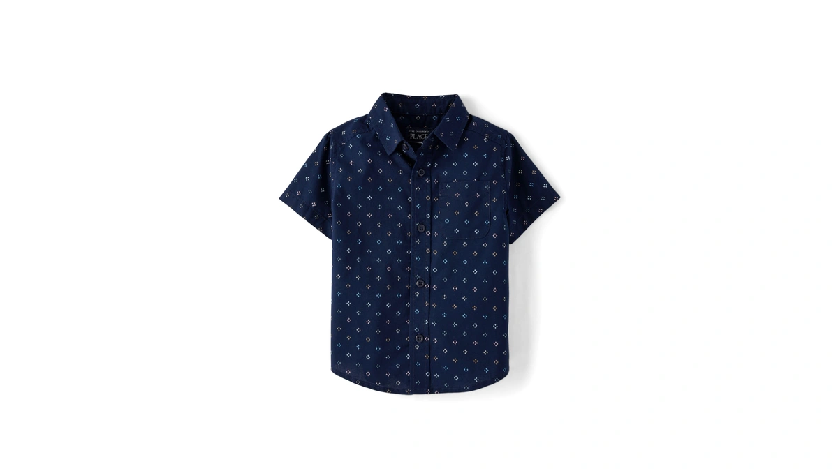 The Children's Place,baby Boys,and Toddler Poplin Short Sleeve Button Down