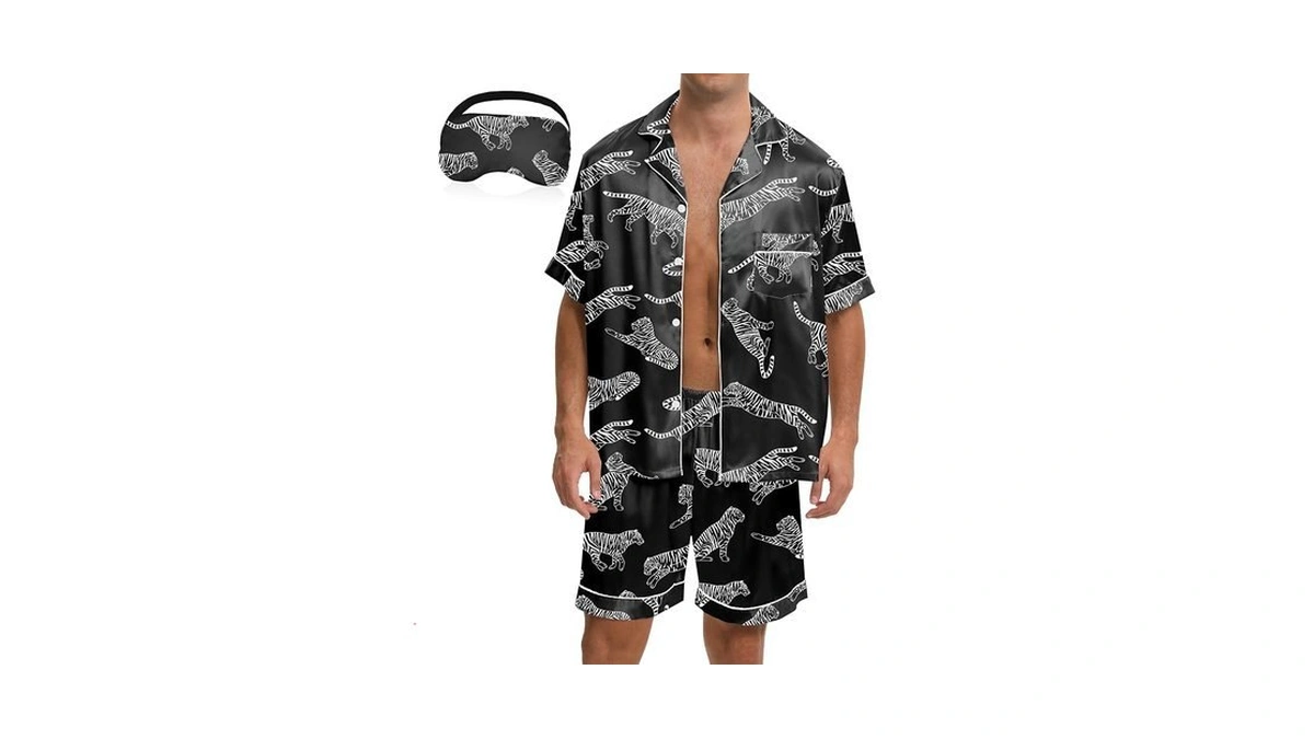 Eplaza 2 Piece Silk Pajamas For Men Satin Pajama Set