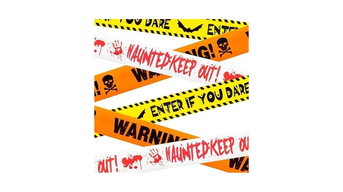 Onfaon Halloween Decorations, 3inx90ft Caution Tape Halloween Party Decorations Indoor