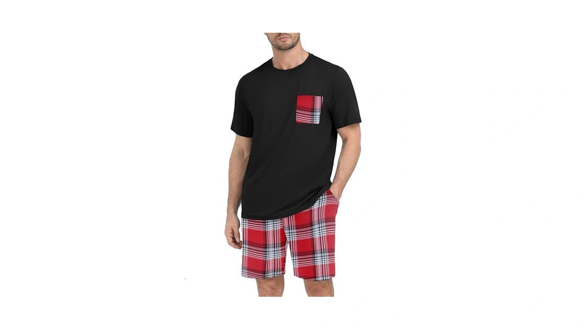 Prinstory Men's Christmas Pajama Sets For Family Loungewear Short Sleeves