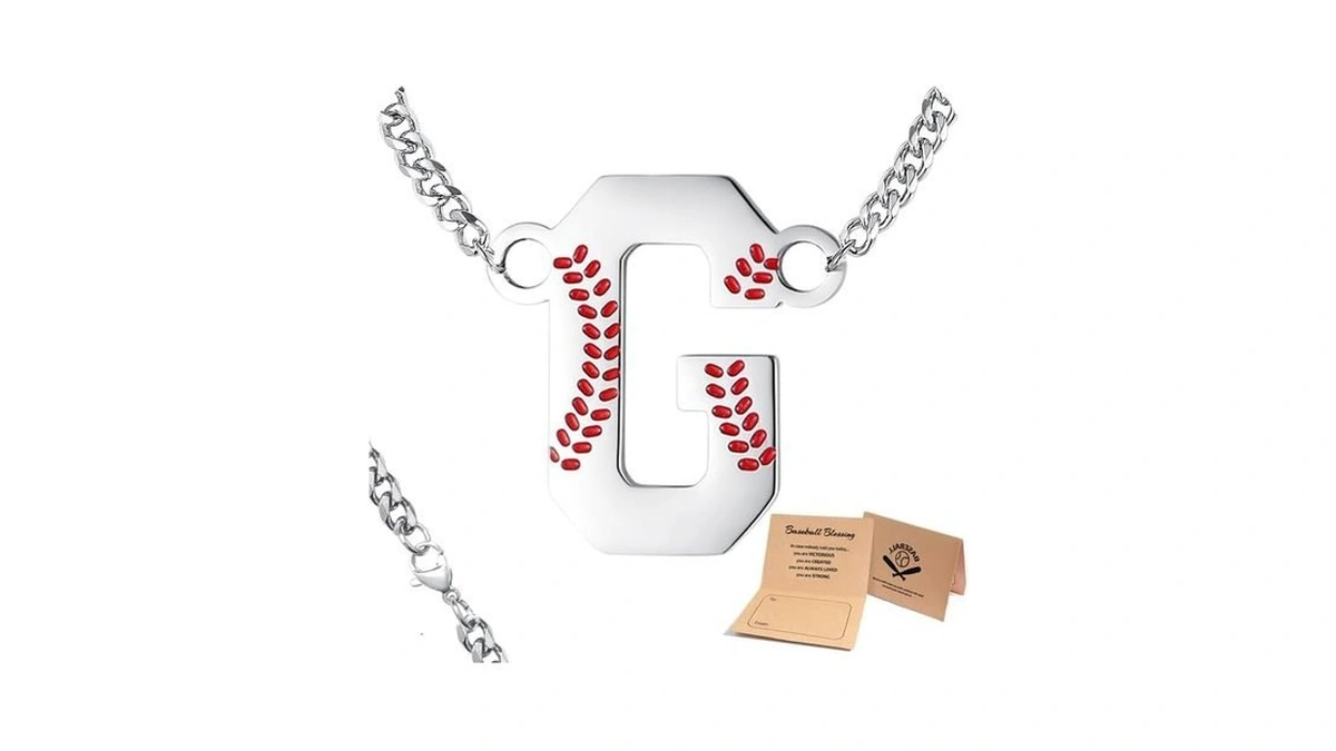 Qinjiejie Initial Baseball Necklace For Men G Letter Necklaces Sports
