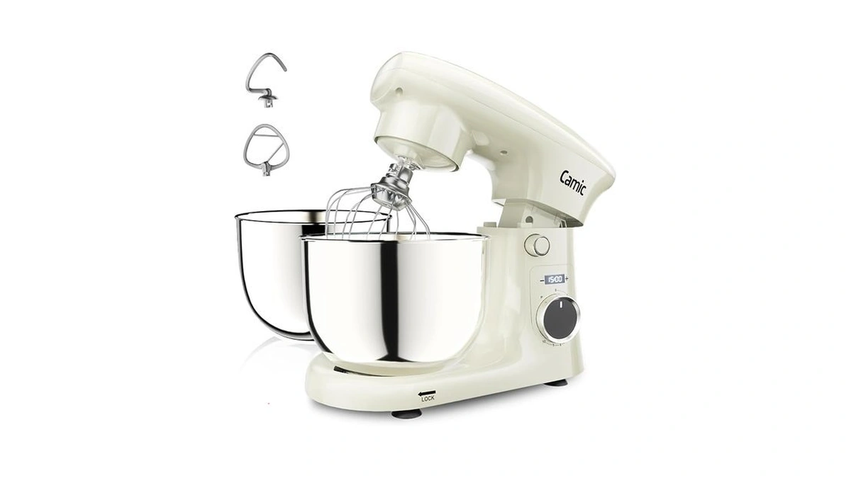 Camic Stand Mixer, 4.2qt+5.3qt Two Bowls Electric Food Mixer, 10