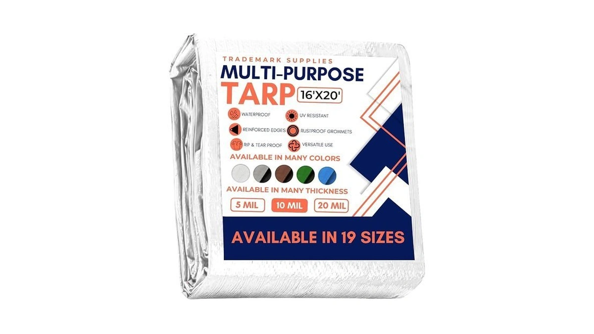 Large Waterproof Tarp - Heavy Duty 10 Mil Thick Poly
