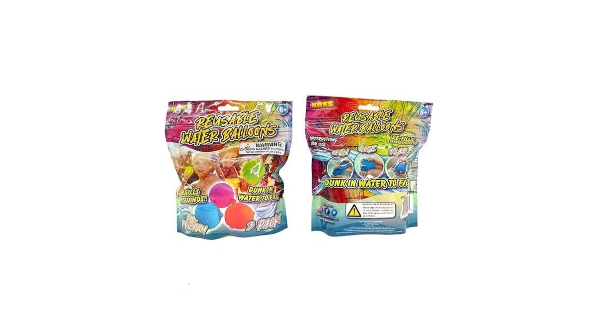 Reusable Water Balloons - 36 Pack (12 3-packs)