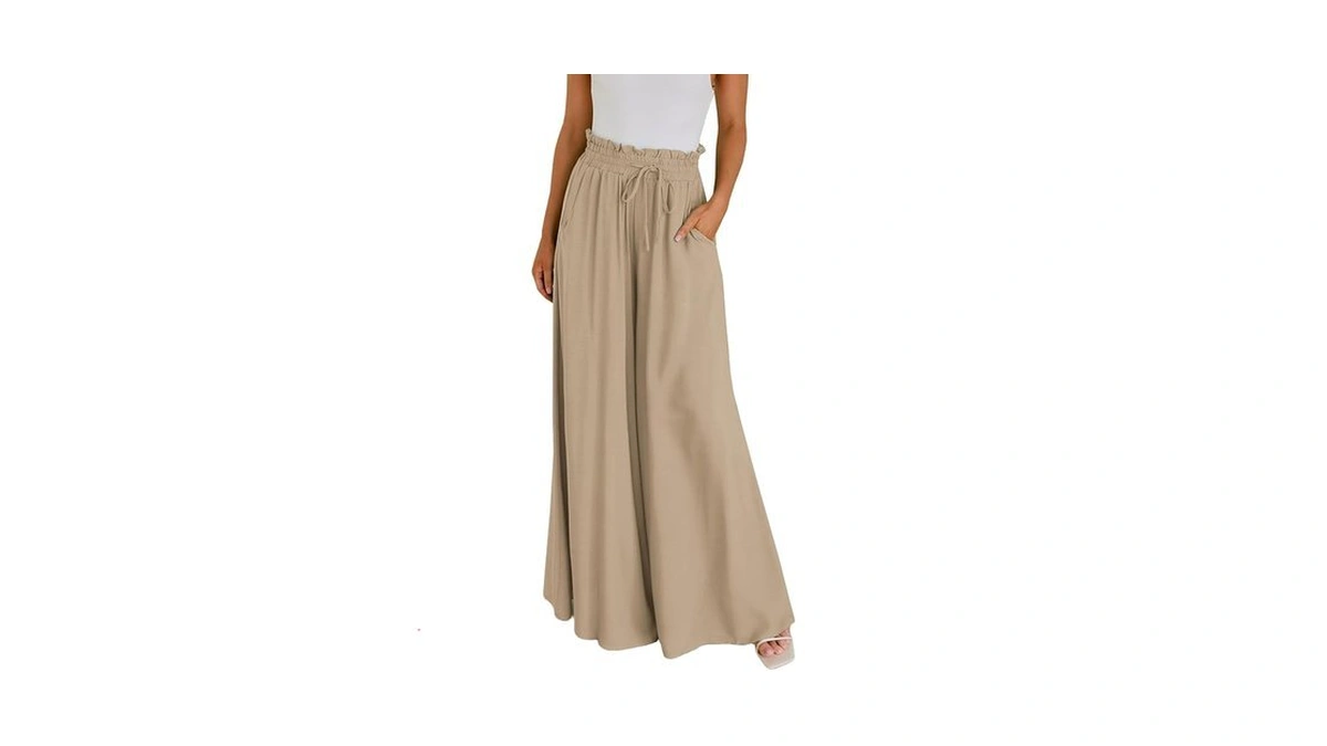 Womens Beach Pants High Waist Wide Leg Dress Pants Comfy