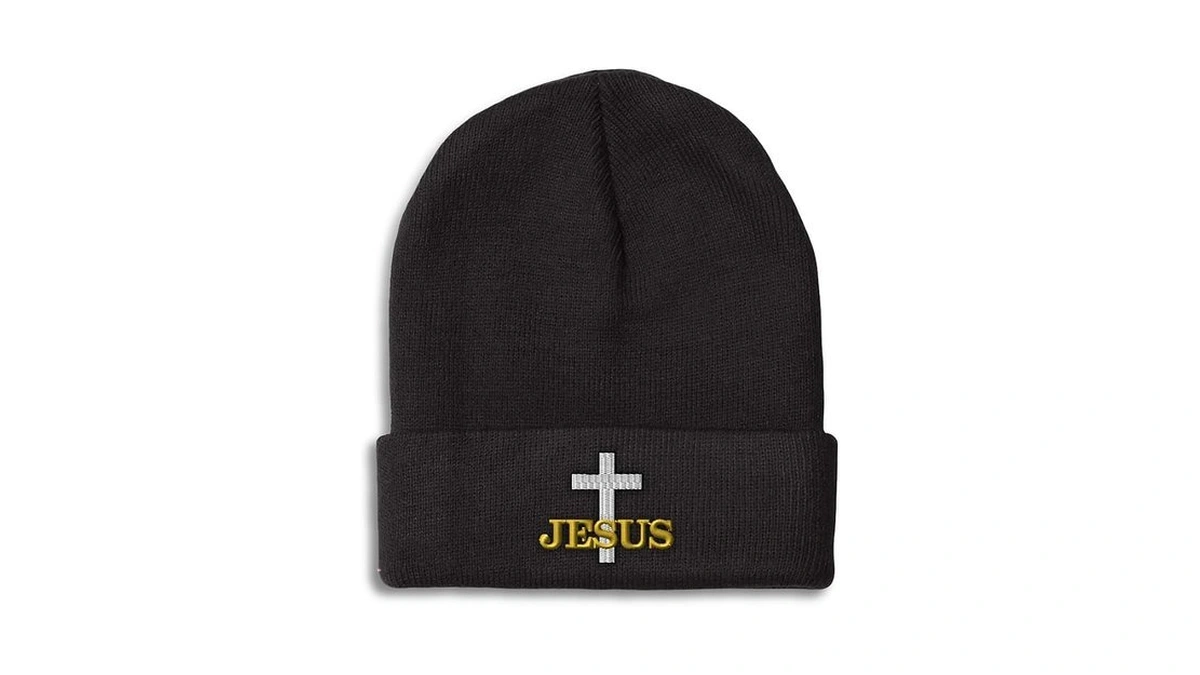 Beanies For Men Christian Cross, Jesus Embroidery Christian Redeemer Winter