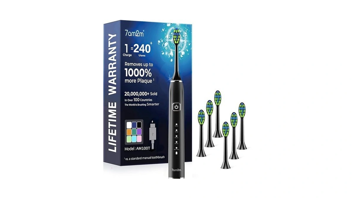 7am2m Sonic Electric Toothbrush For Adults&kids, Type-c Charging Run For