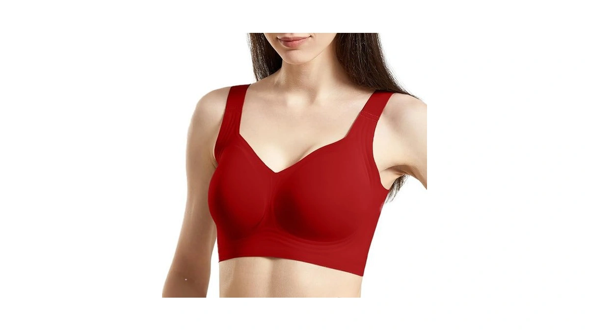 Fittingirls Women's Plus Size Wireless Bra No Underwire Seamless Full