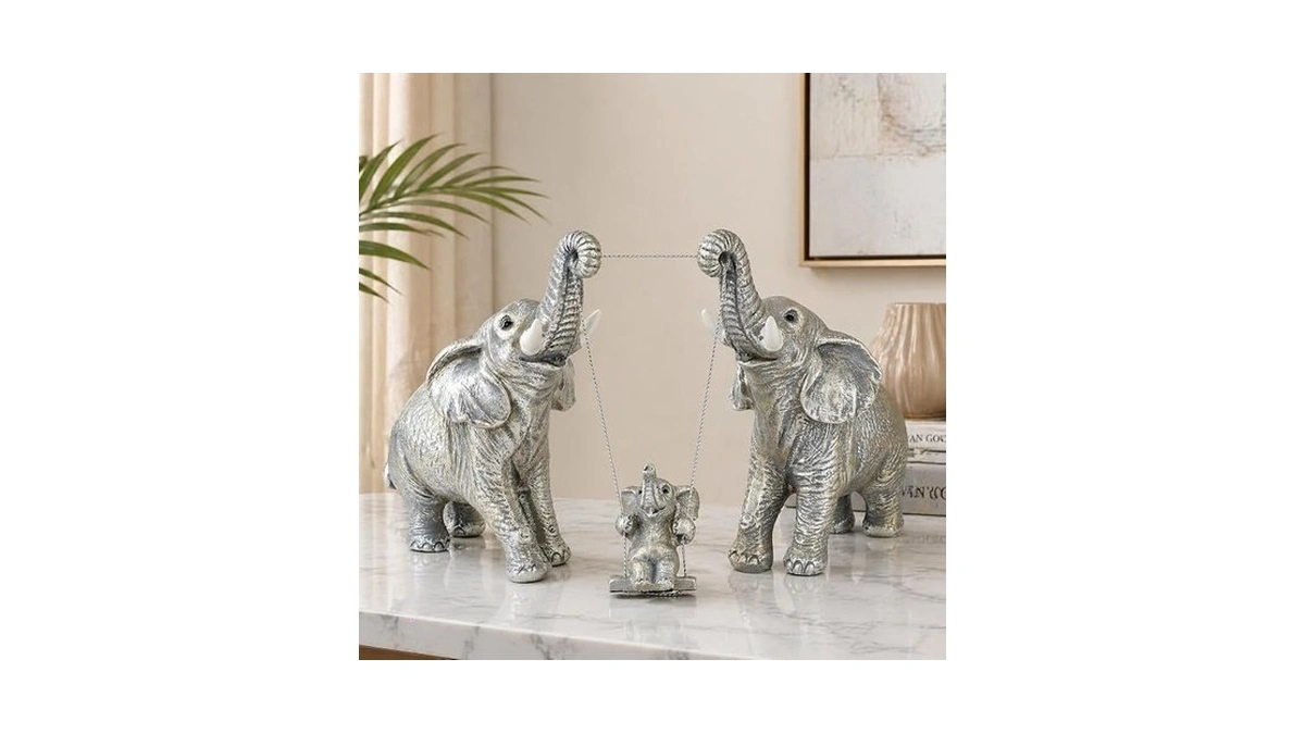 Biineest Elephant Statue Decor Elephant Figurines Ivory Wedding Anniversary Home