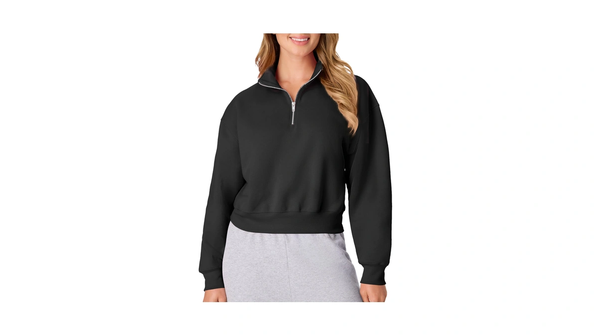 Hanes Women's Quarter-zip Pullover, Ecosmart Fleece Pullover Shirt, Cotton Blend