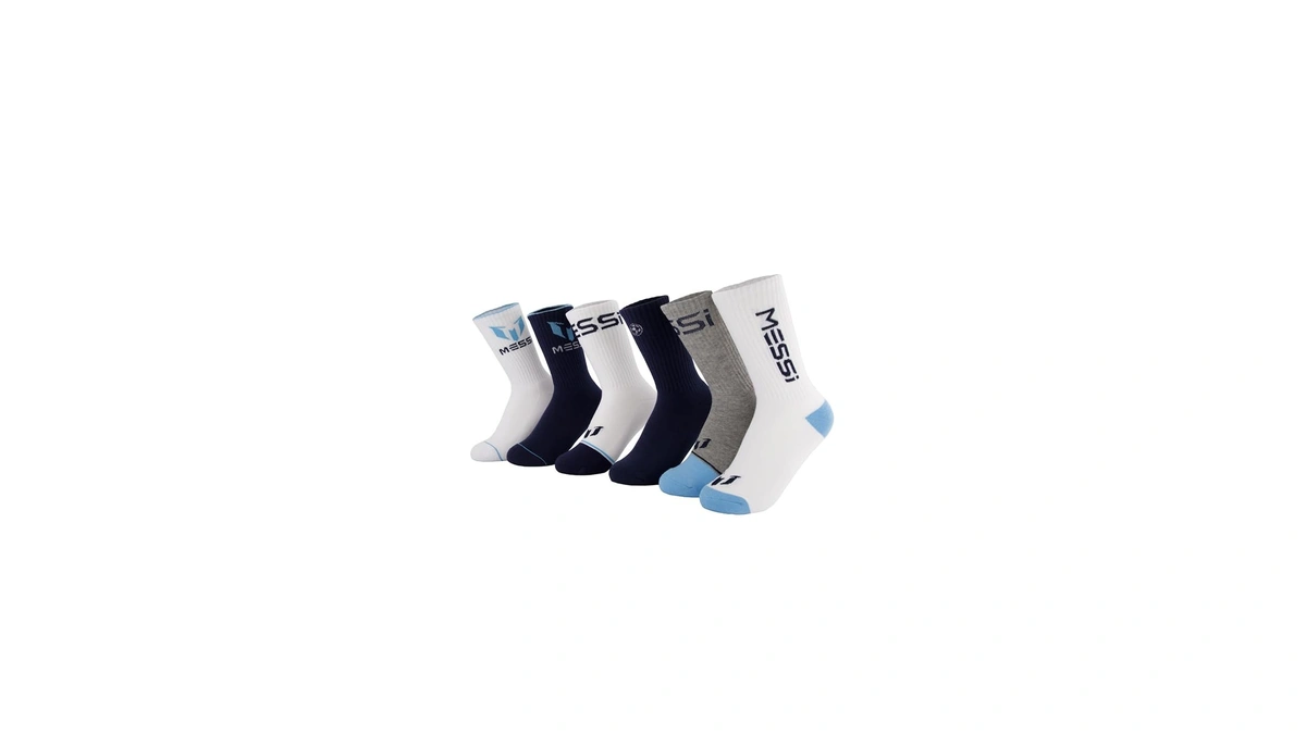 Amazon : Messi Boys' Lifestyle Crew Socks, 6-pack