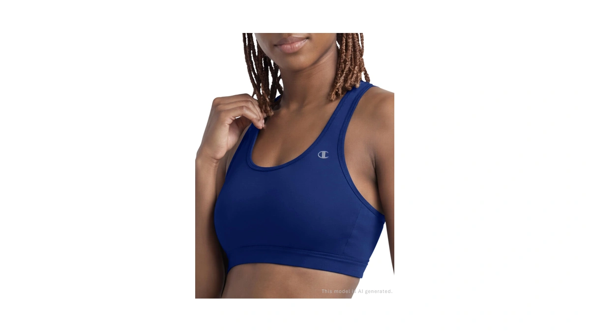 Champion Women's Sports Bra, High-impact Compression, Moisture-wicking Fabric, Blue Depths,