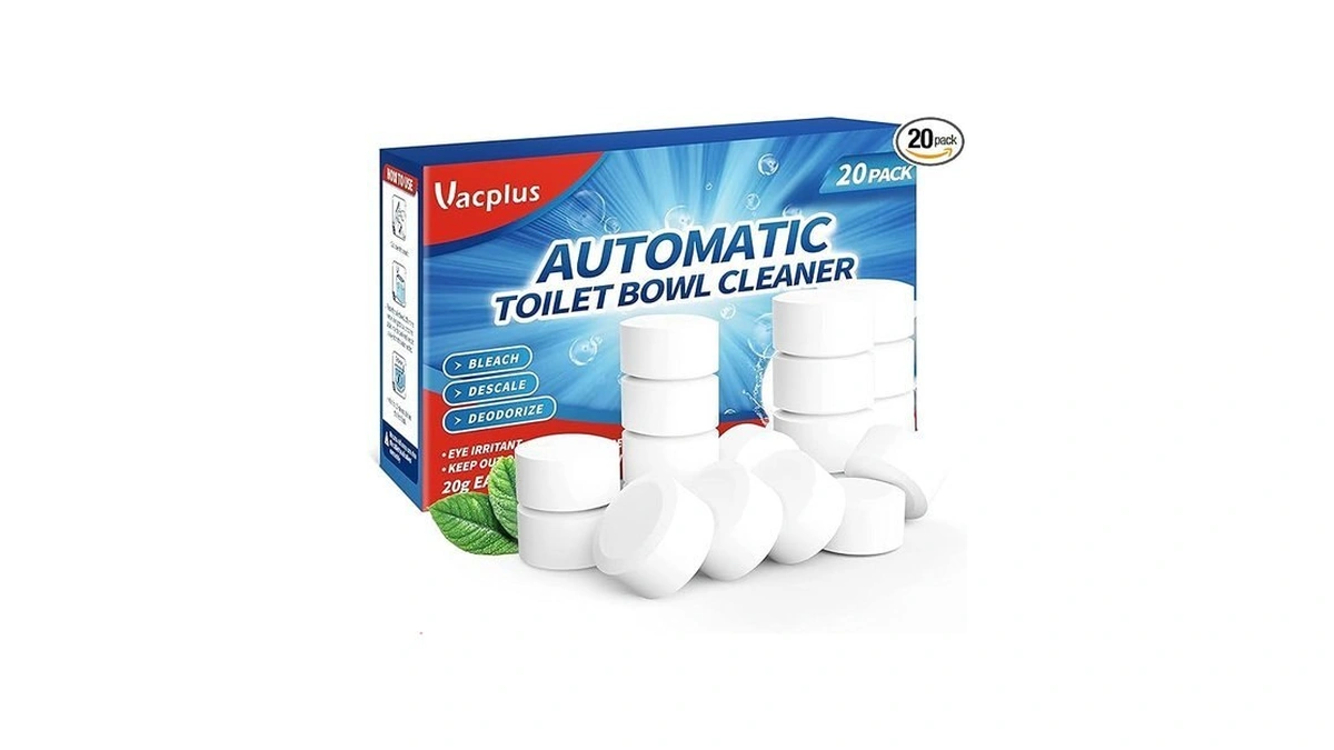 Vacplus Toilet Bowl Cleaner Tablets 20 Pack, Automatic Cleaners With