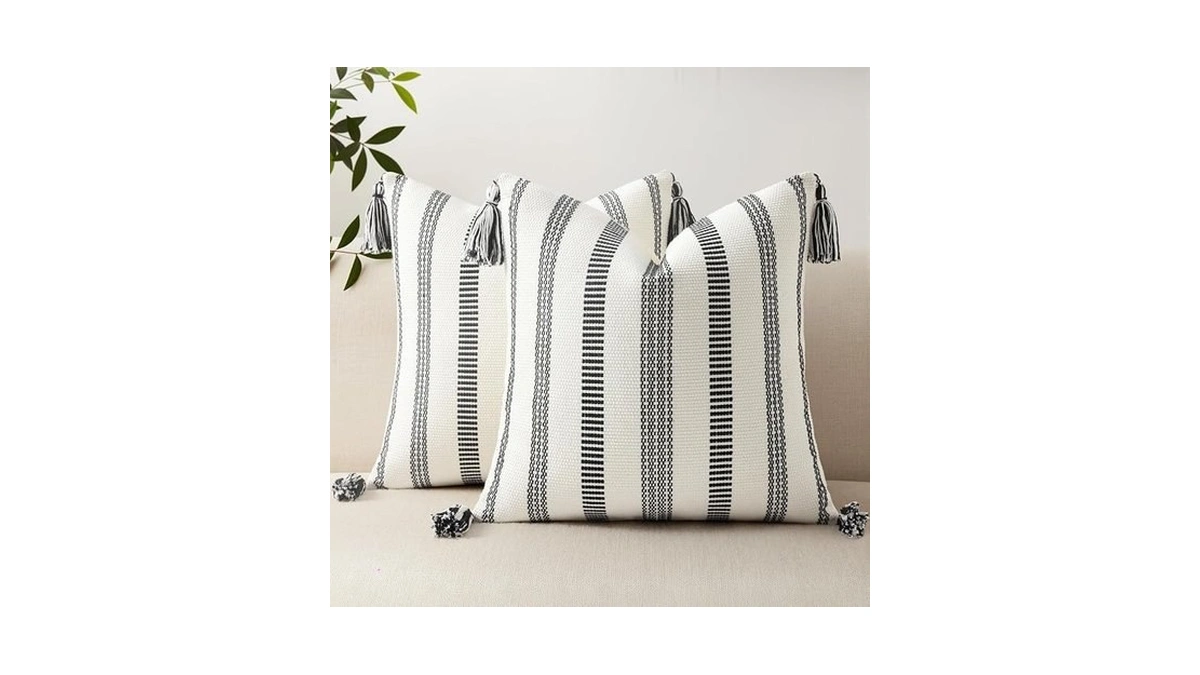 Smile Bee Boho Outdoor Couch Throw Pillow Covers Set Of