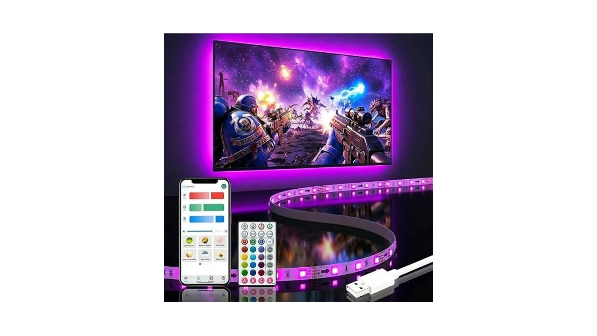 Bason Tv Led Backlight For 55-65 Inch Tv, Bluetooth App