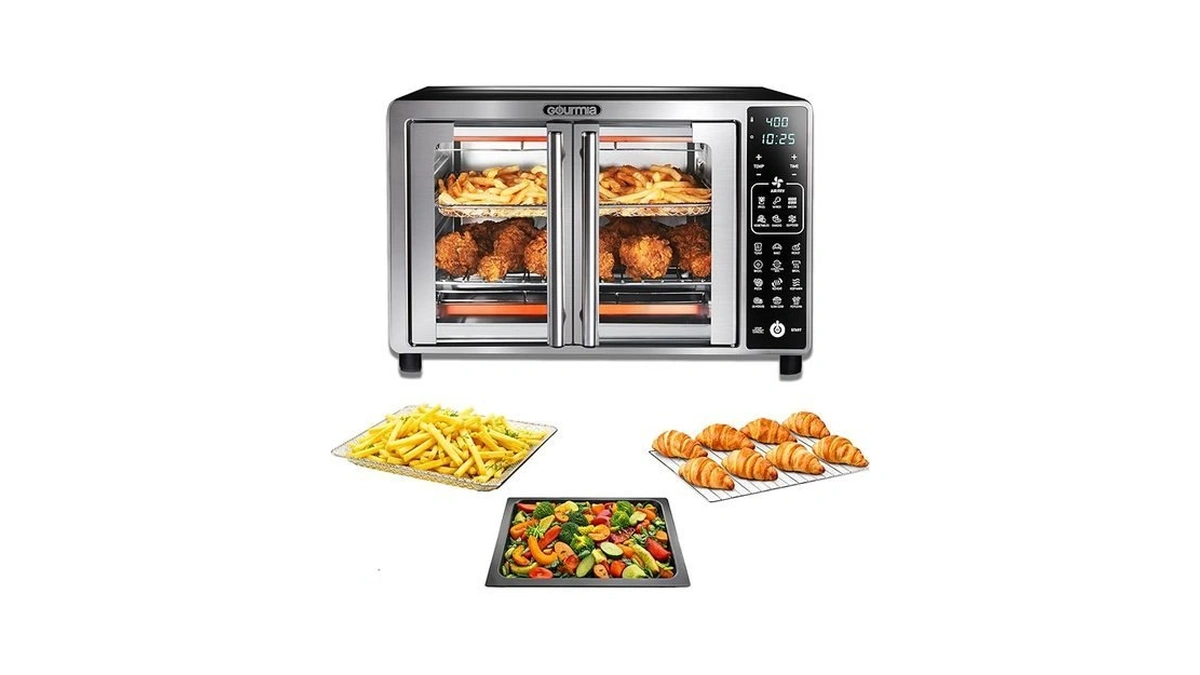 Gourmia Air Fryer French Door Toaster Oven - 6-slice Capacity,
