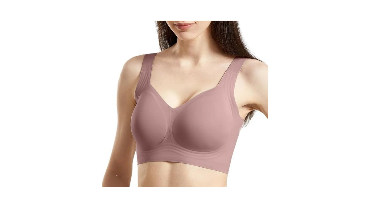 Fittingirls Women's Plus Size Wireless Bra No Underwire Seamless Full