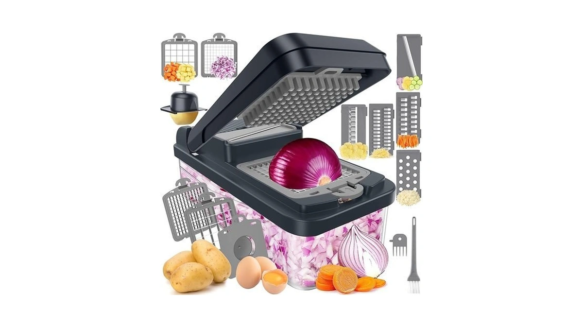 Spacehacks 12-in-1 Vegetable Chopper, Kitchen Gadgets With 7 Blades, Veggie,