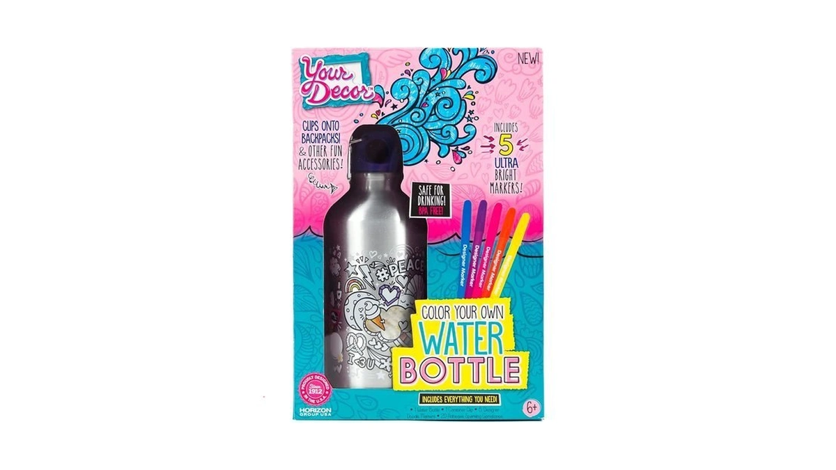 Just My Style Your Decor Color Your Own Water Bottle,
