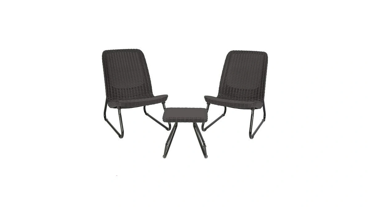 Keter Rio 3 Piece Resin Wicker Patio Furniture Set With