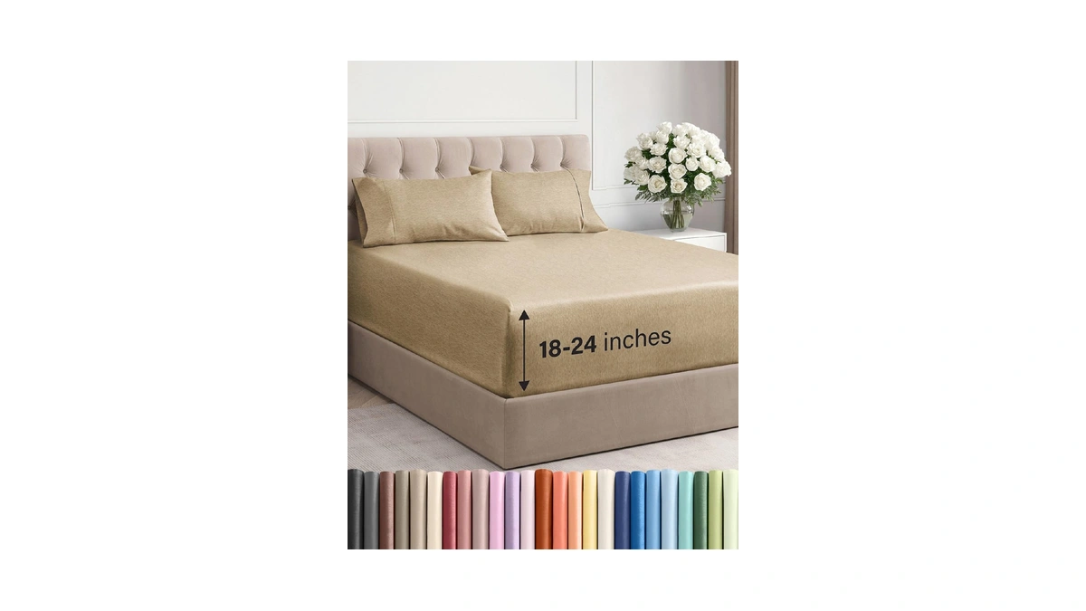 Extra Deep Twin Sheet Set - 4 Piece Breathable And