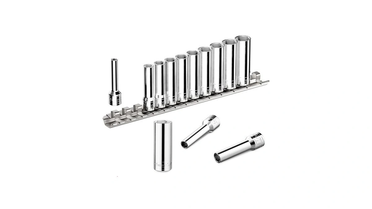 Sk Tools Usa 1/4" Drive Socket Set, Deep Metric Sockets,
