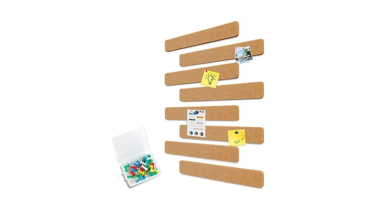 Uoisaiko Felt Pin Board Bar 13"x2", Pack Of 8 Bulletin