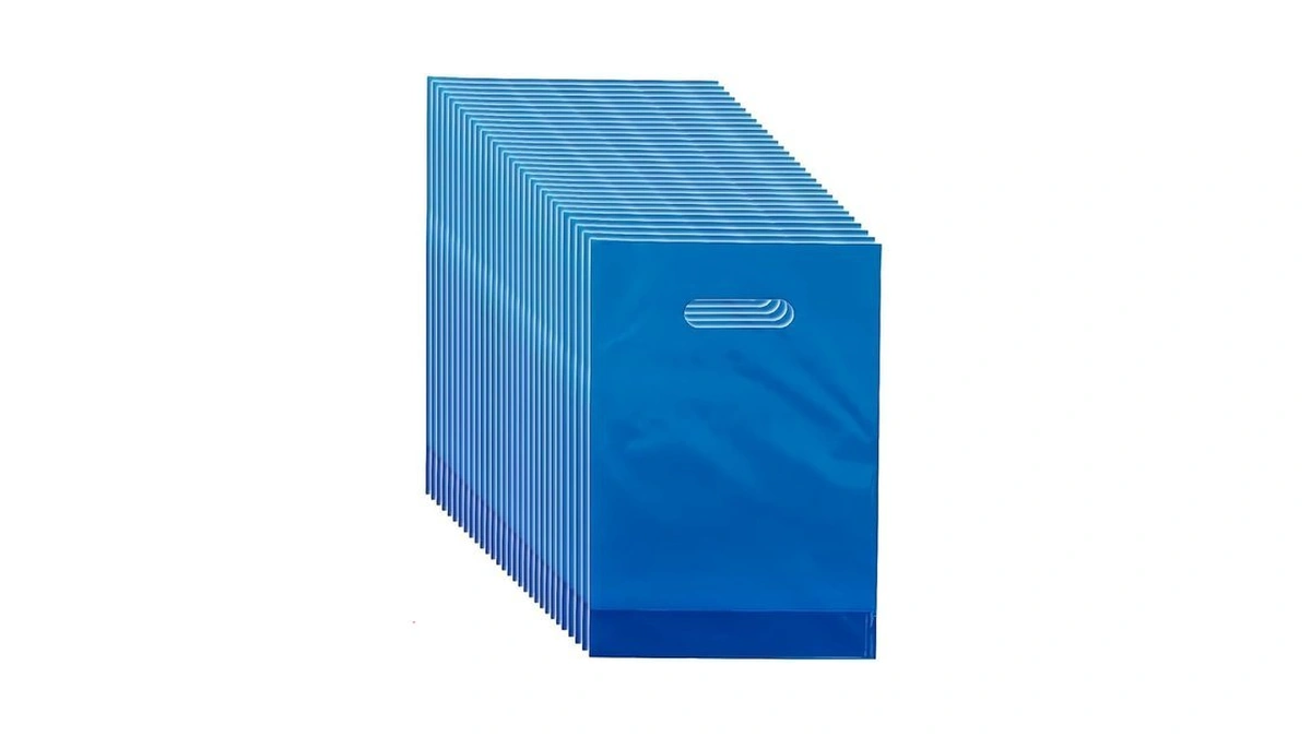 Fun Express - Blue Plastic Bags (50pc) - Party Supplies