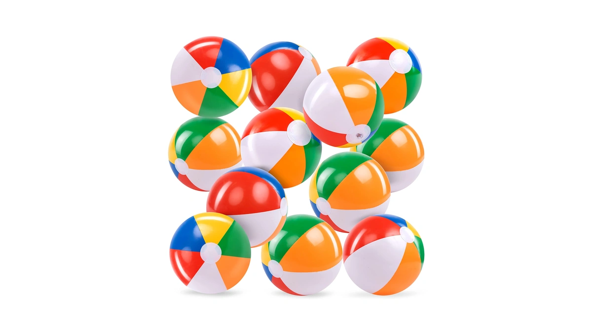 Joyin 12-pack 12“ Beach Balls - Bulk Classic Beachball Inflatable