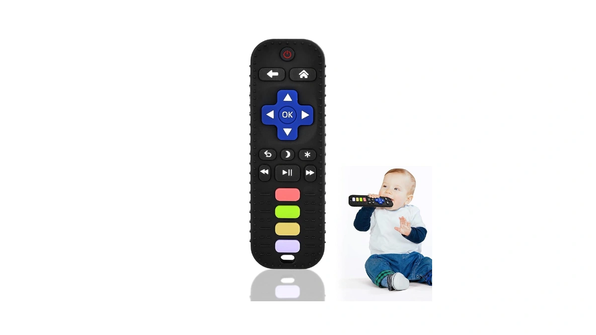 Baby Silicone Teething Toys, Simulation Tv Remote Control Shape Teether