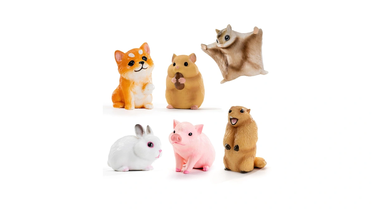 Thinkbay 6pcs Animal Toys For Toddlers, Sensory Toys Cute Farm