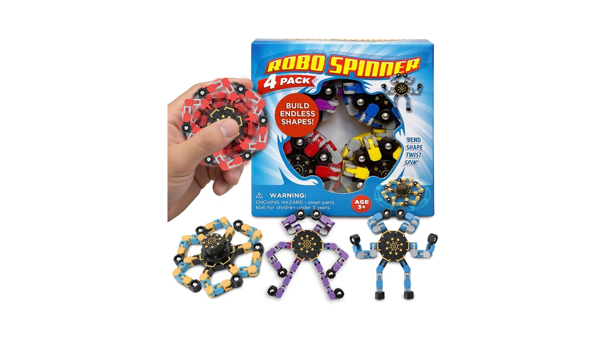 Robo Spinner Fidget Spinner Toys, 4 Pack - Transformable Sensory