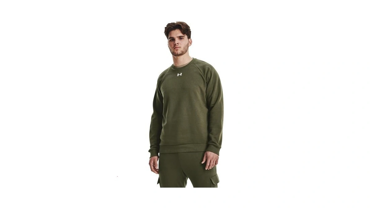 Under Armour Men's Rival Fleece Crew, (390) Marine Od Green