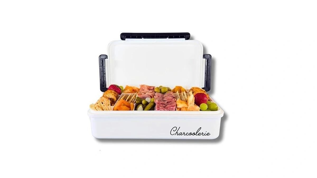 Charcoolerie Chilled Snackle Box, Divided Serving Tray, With Ice Pack