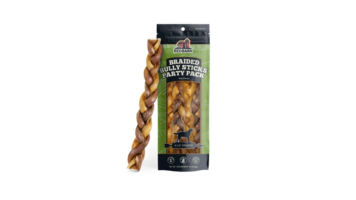 Redbarn Pet Products 100% Natural Braided Bully Sticks 8-12 In