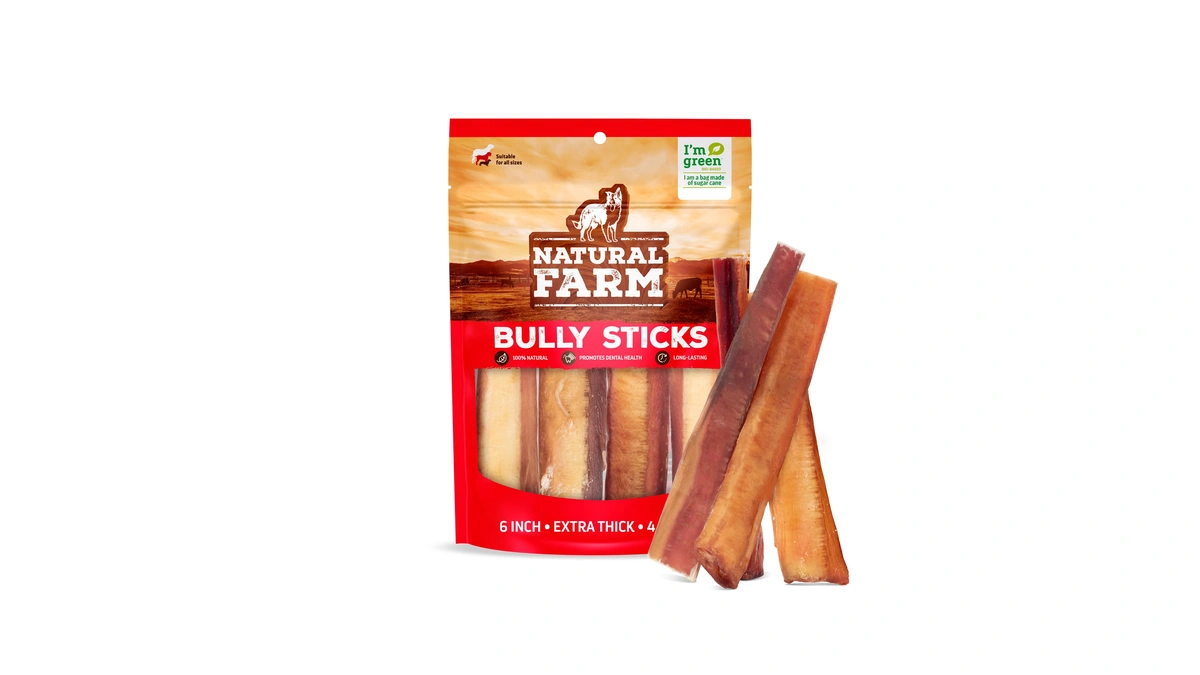 Natural Farm Jumbo Bully Sticks (6 Inch, 4 Pack), Odor