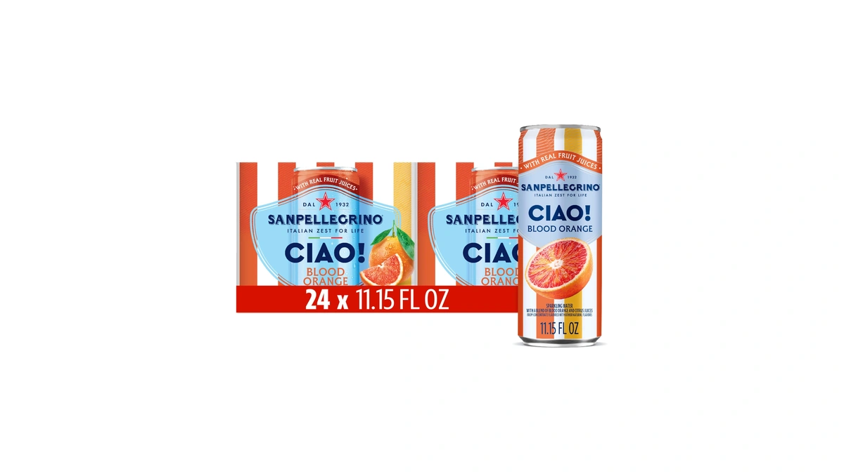 Sanpellegrino Ciao! Blood Orange Sparkling Water, Low-cal, 0g Added Sugar,