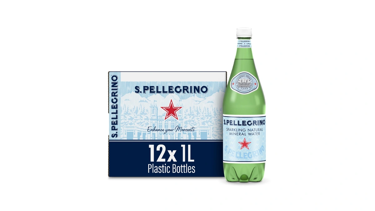 S.pellegrino Sparkling Natural Mineral Water, 33.8 Fl Oz. Plastic Bottles