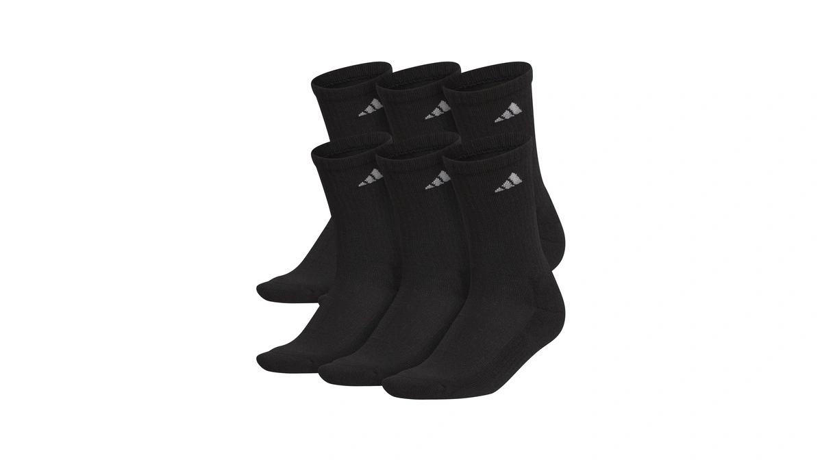 Adidas Womens Athletic Cushioned Crew Socks (6 Pairs) Durable &