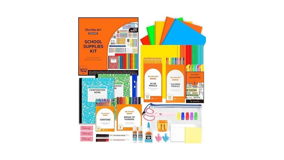 Shuttle Art 102 Pcs Back To School Supplies Kit, School