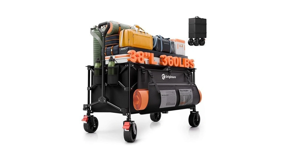 Originsure 220l Collapsible Wagon Cart Foldable, 38" L Extra Large