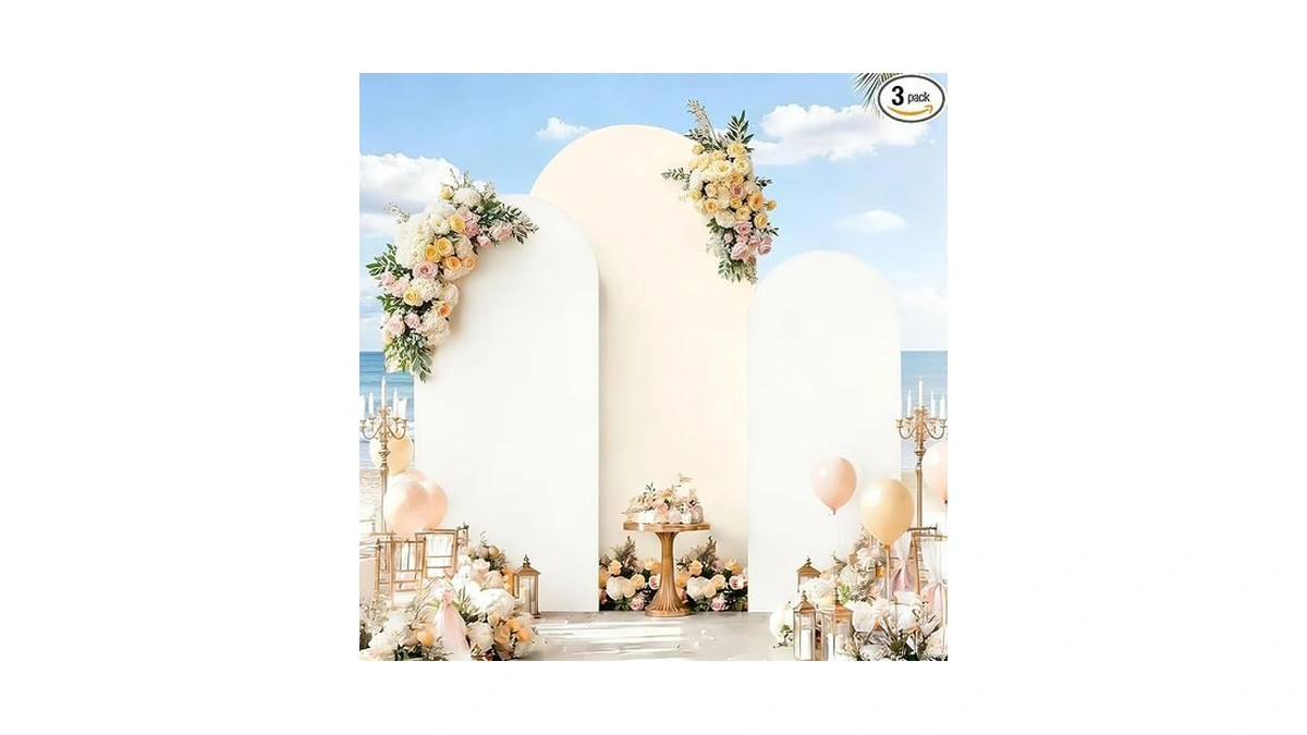Tinkllicoy Arch Backdrop Cover, Wedding Arch Cover Spandex Fitted Cover