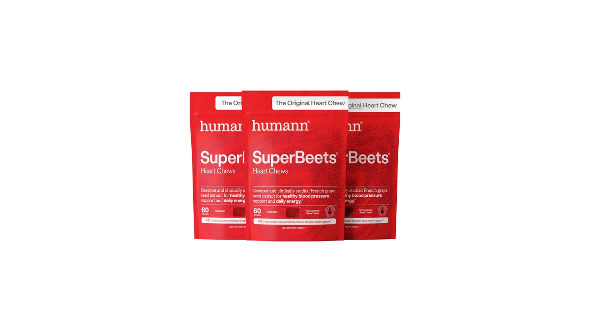 Humann Superbeets Heart Chews, Beet Root Powder Support Energy Supplement,