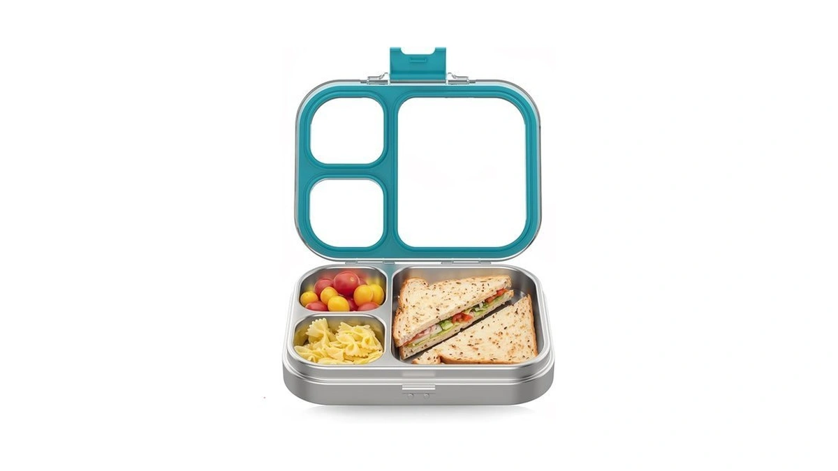 Homekol Stainless Steel Bento Lunch Box, Blue, 3.3cups