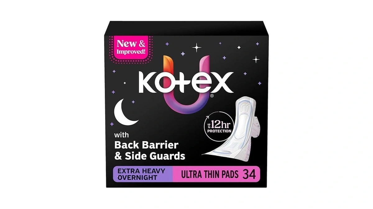 Kotex Ultra Thin Overnight Pads With Wings, Extra Heavy Absorbency,