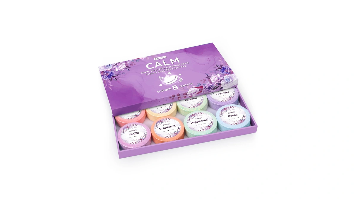 Shower Steamers 8 Pack Set Shower Bombs Tablets In Purple