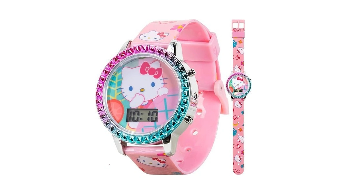 Accutime Sanrio Hello Kitty Girls' Digital Lcd Quartz Watch With