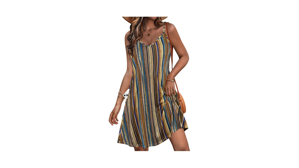 Joellyus Women Sundresses Summer Dresses Spaghetti Strap Dress Beach Cover