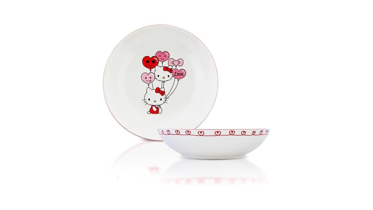 Toynk Sanrio Hello Kitty Balloons 9-inch Ceramic Coupe Large Dinner